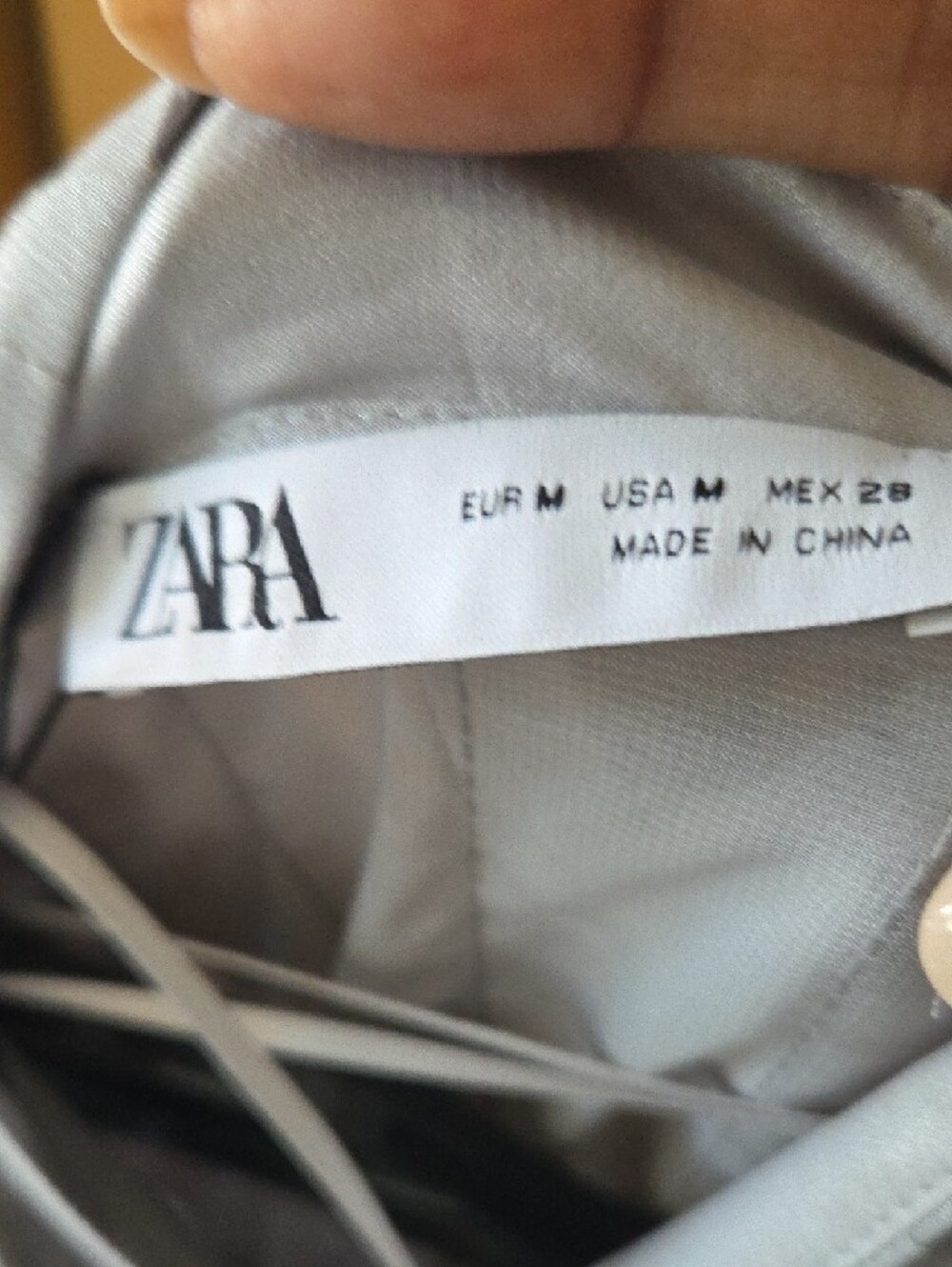 Zara Light Gray Draped Blouse - Picture 3 of 3